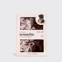 Cameo Satin Sleep Scrunchies 5pc Set