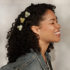 Pearlized Cream & Butter Yellow Jelly Cloud Clips - Mini
