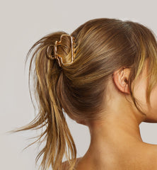 Gold Metal Cloud Claw Clip